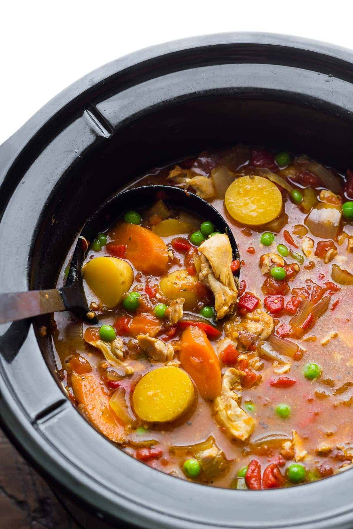 Slow Cooker Spanish Chicken Stew Sweet Peas and Saffron