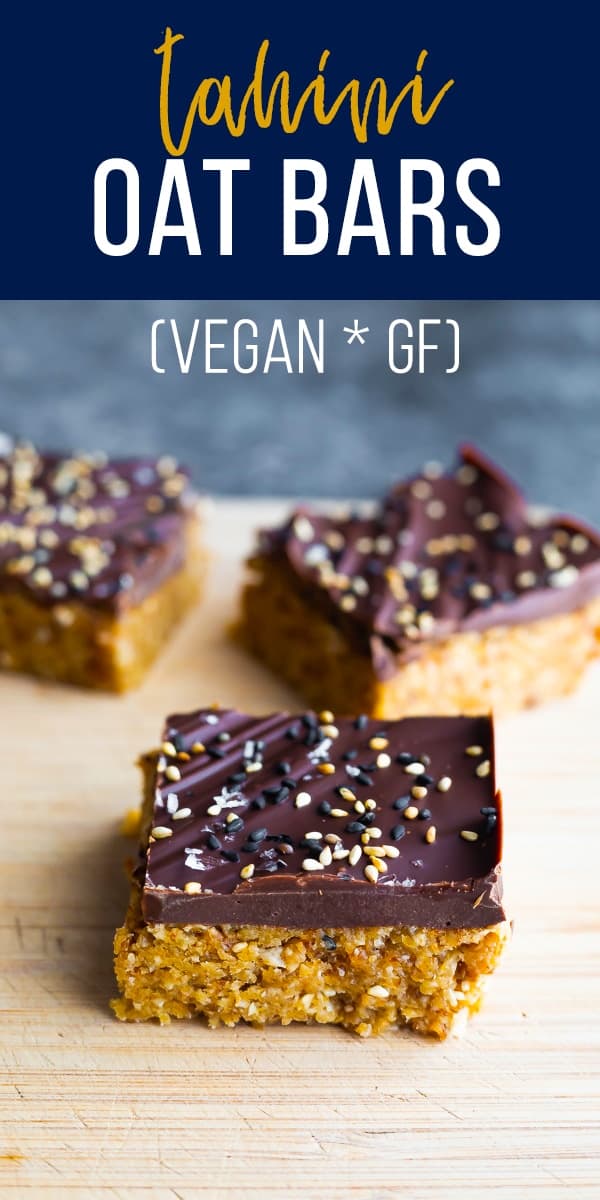 Chocolate Tahini Oat Bars Sweetpeasandsaffron