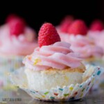 Lemon Angel Food Cupcakes with Raspberry Buttercream