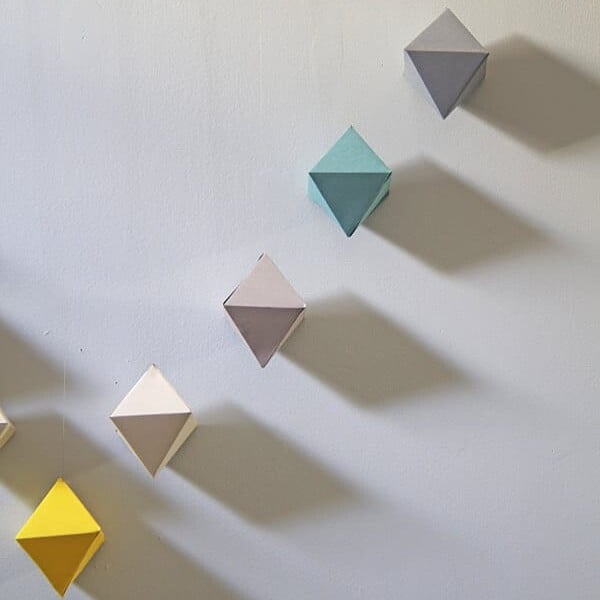 DIY Geometric paper wall hanging art