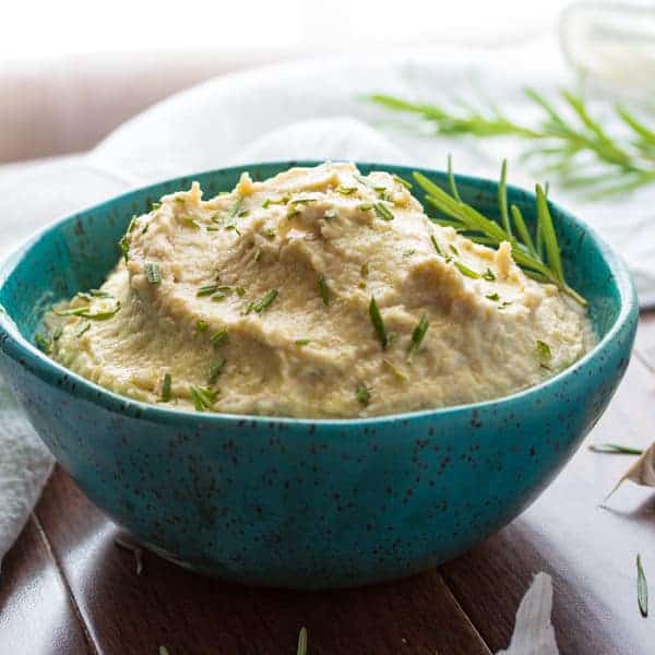 White Bean Hummus Recipe With Roasted Garlic - Sweet Peas & Saffron