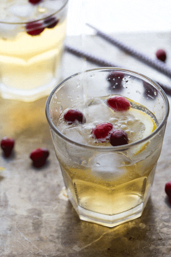 Animated Image (GIF) of Cranberry Ginger Cider Cocktail being poured into glass