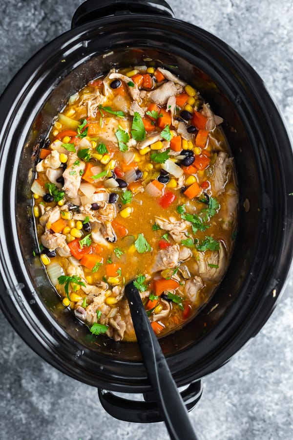 crock pot stew recipe in slow cooker (after cooking)