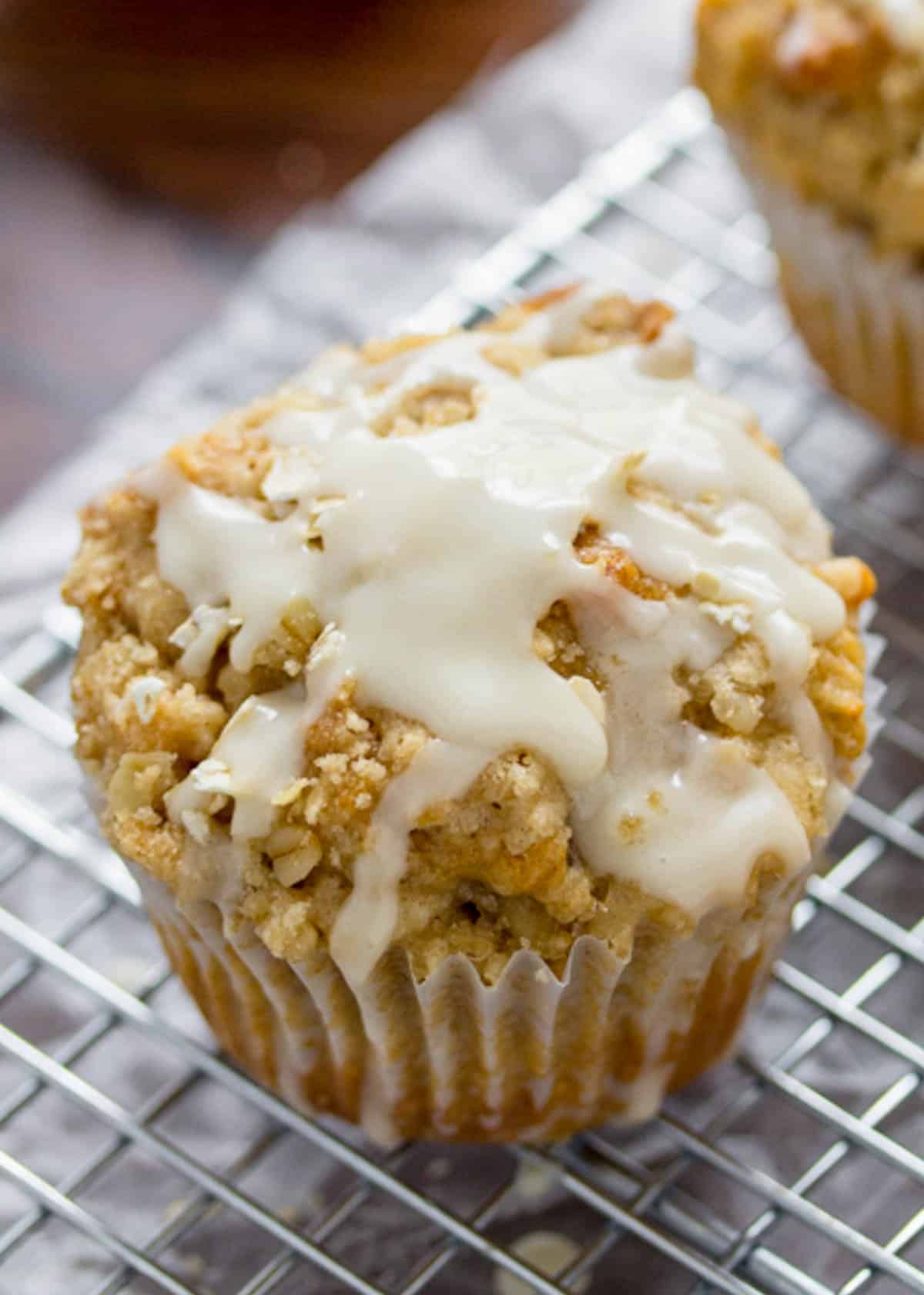 close up shot of a muffin