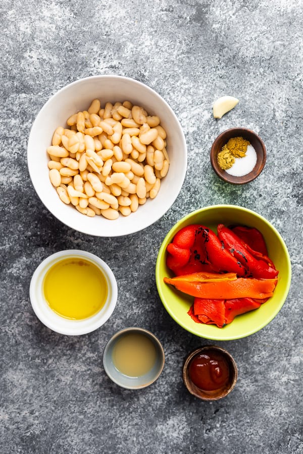 ingredients required for red pepper dip