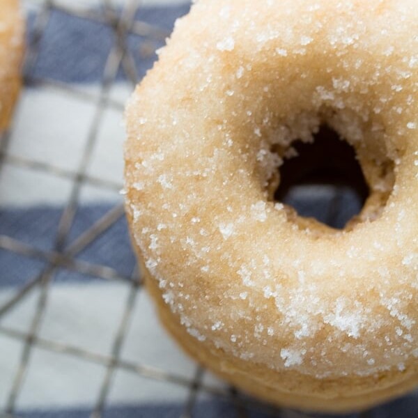 bourbon sugared french toast donut on wire rack