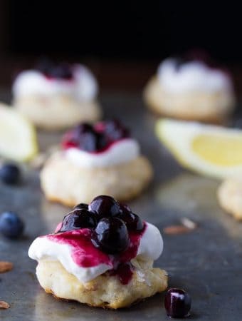 blueberry almond shortcakes with lemon whipped cream