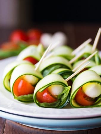 grilled zucchini caprese roll ups