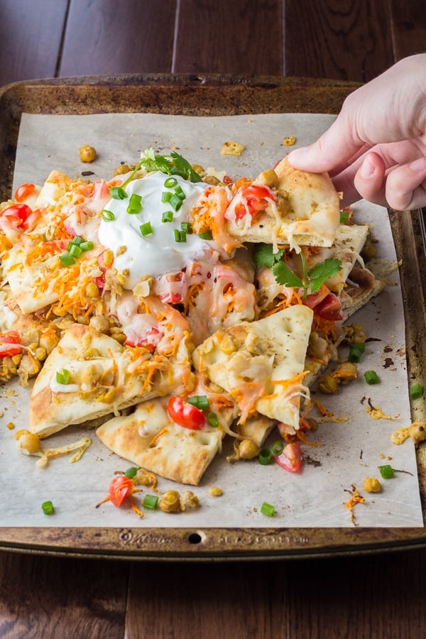 image of Spiced Chickpea Naan Nachos recipe by Sweet Peas and Saffron