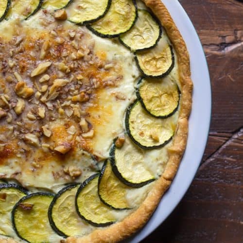 Summer Zucchini Ricotta Quiche Sweet Peas & Saffron