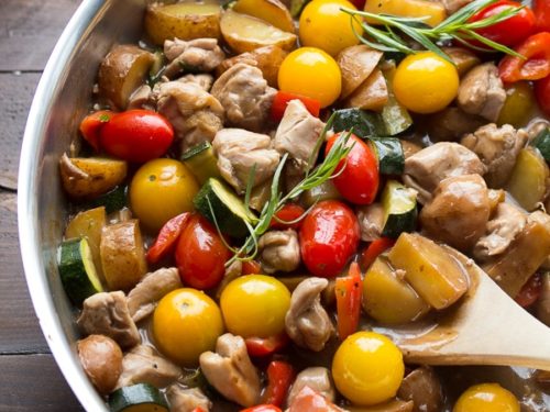 Balsamic Chicken Skillet With Tomatoes And Tarragon