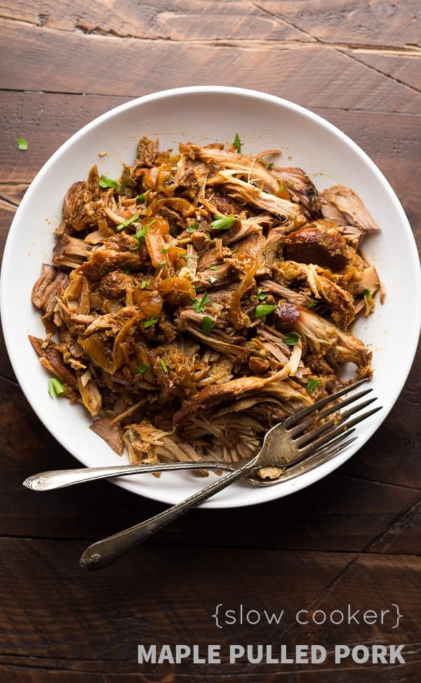 slow cooker maple pulled pork (3 ways)