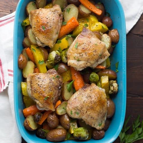 One Pan Miso-Honey Roasted Chicken and Vegetables