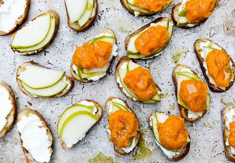 butternut squash pear crostini