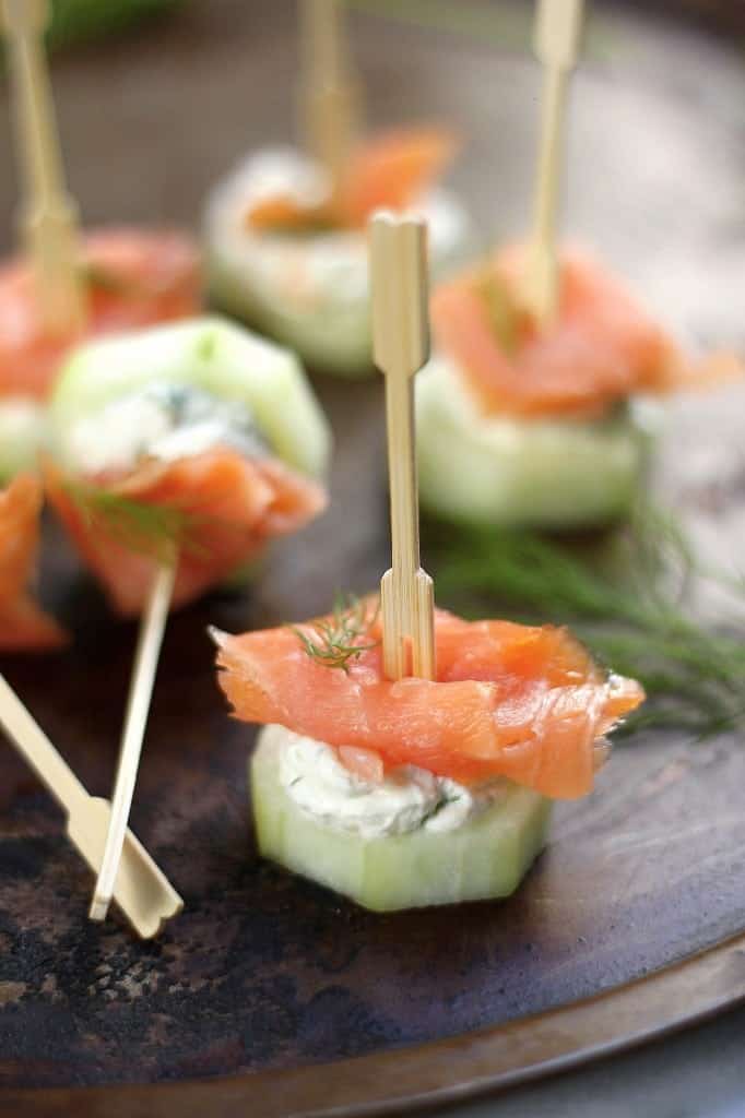 smoked salmon cucumber canapes