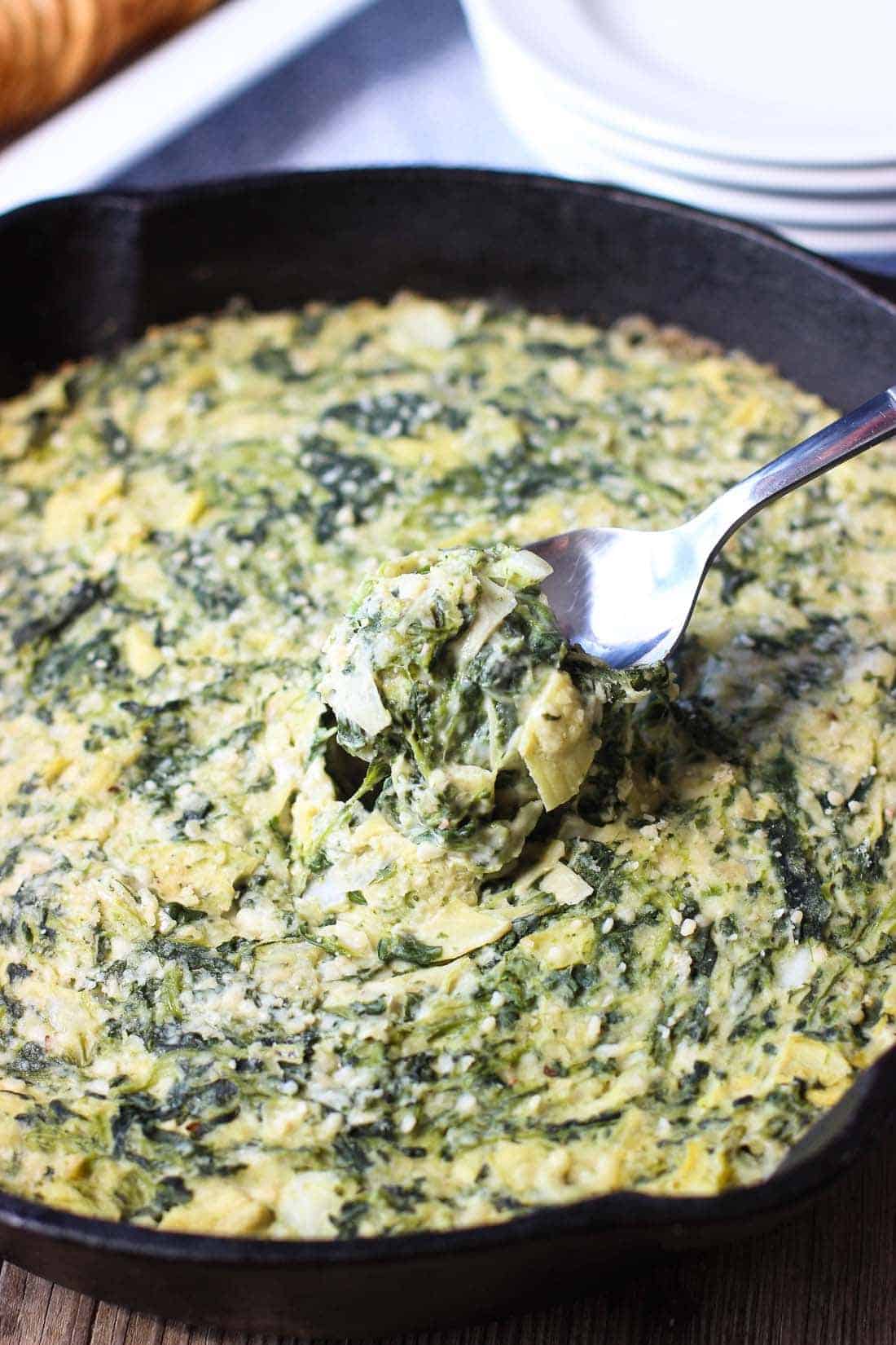 healthy spinach artichoke dip