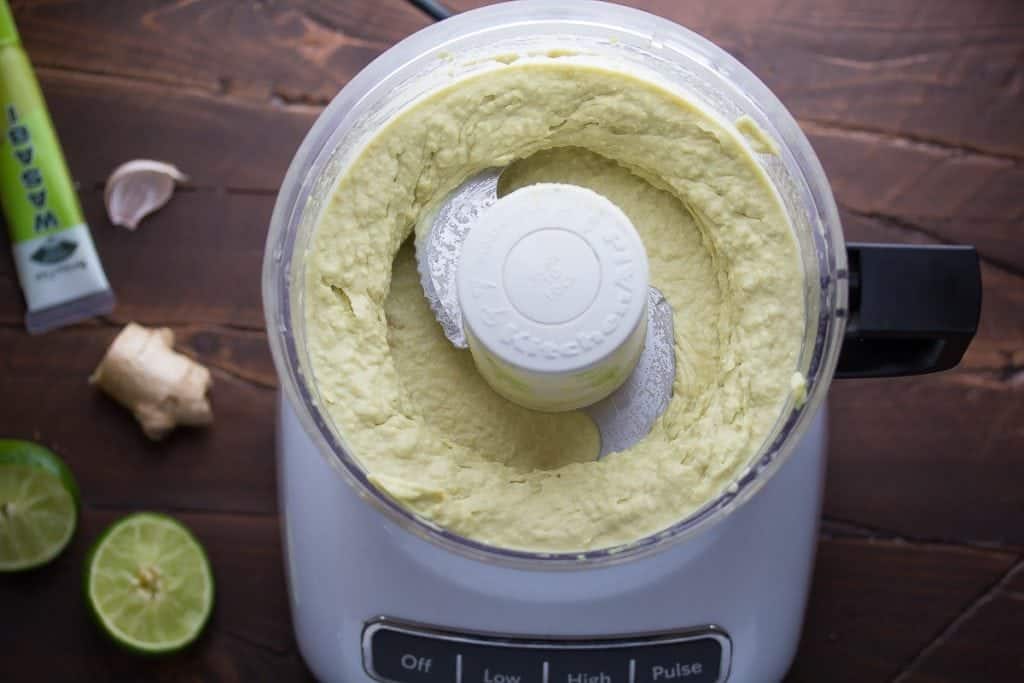 Avocado white bean dip with wasabi and ginger