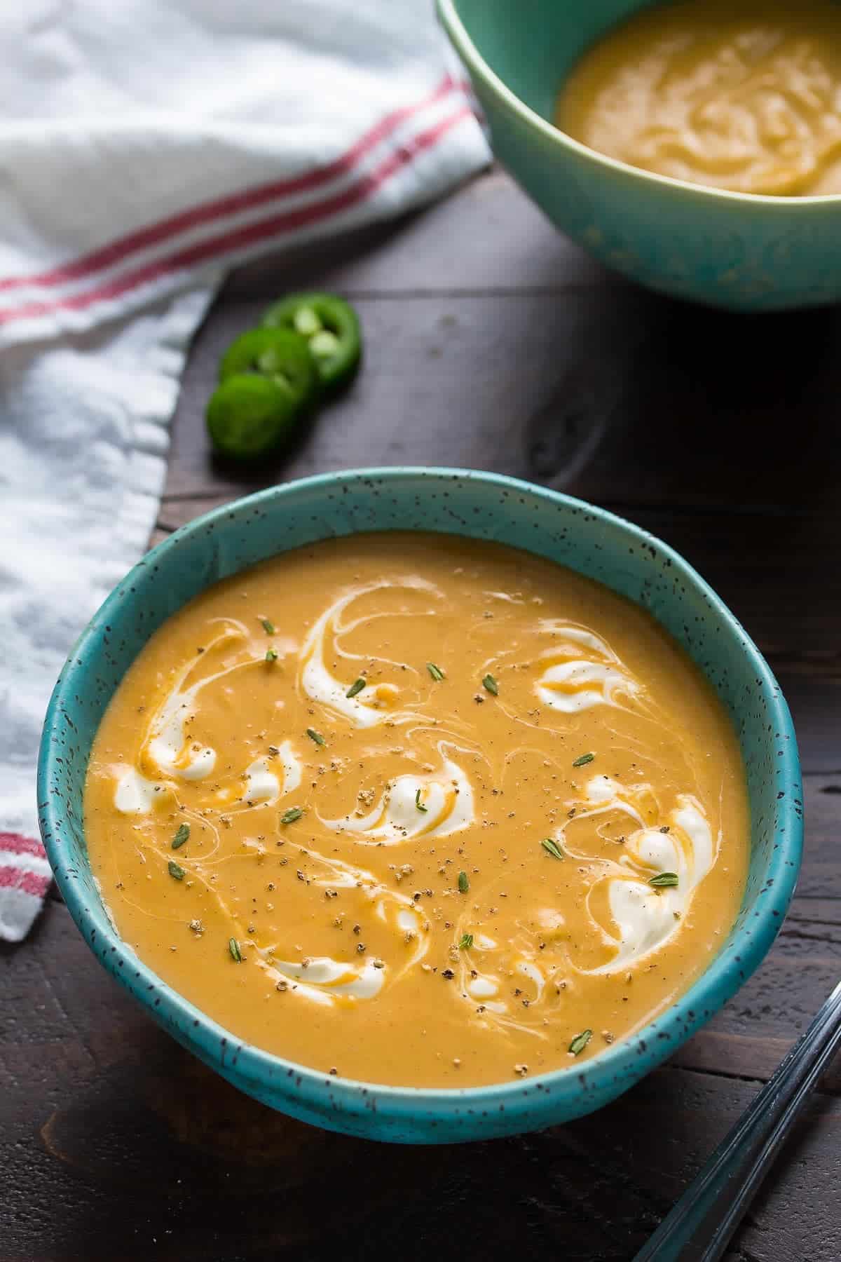 bowl of caribbean sweet potato soup