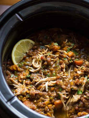 chicken lentil ethiopian stew in slow cooker