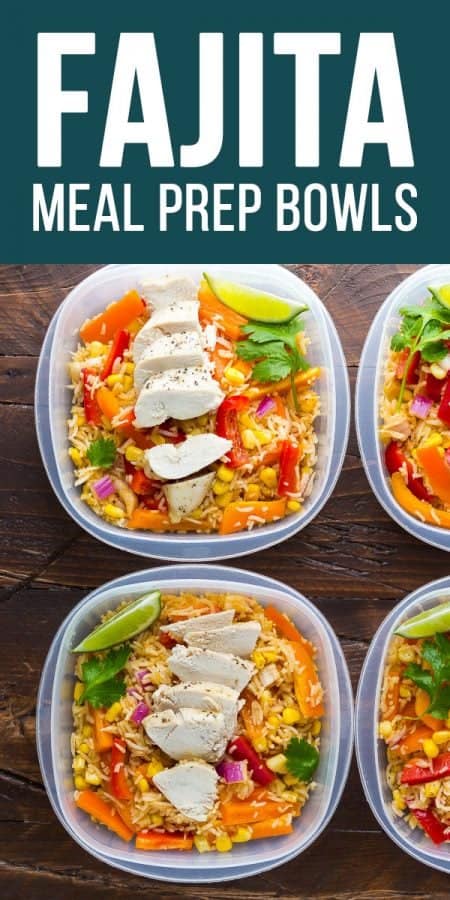 (make ahead) chicken fajita lunch bowls