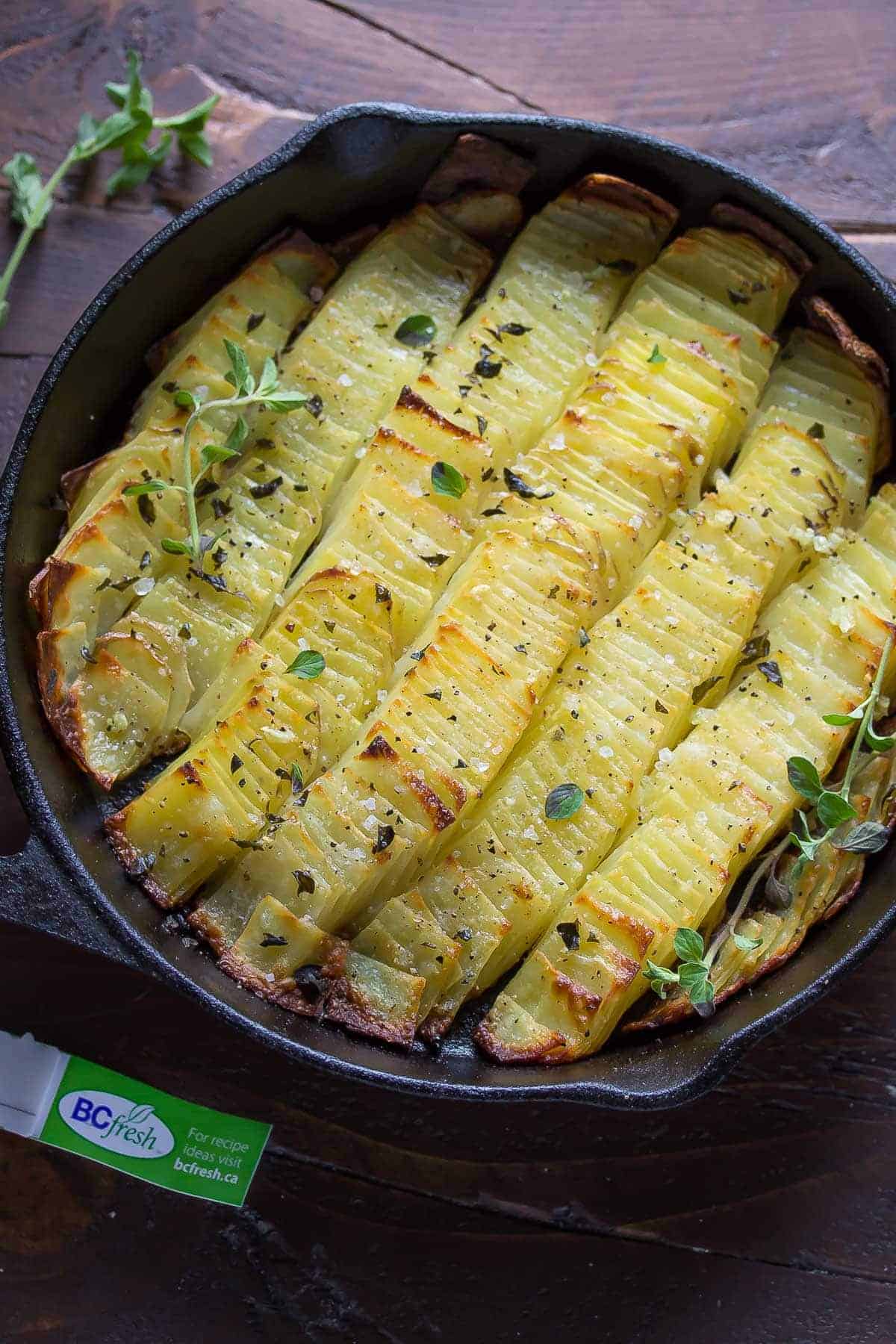 Sea Salt and Oregano Domino Potatoes, an impressive potato side dish recipe that is perfect for the holidays!