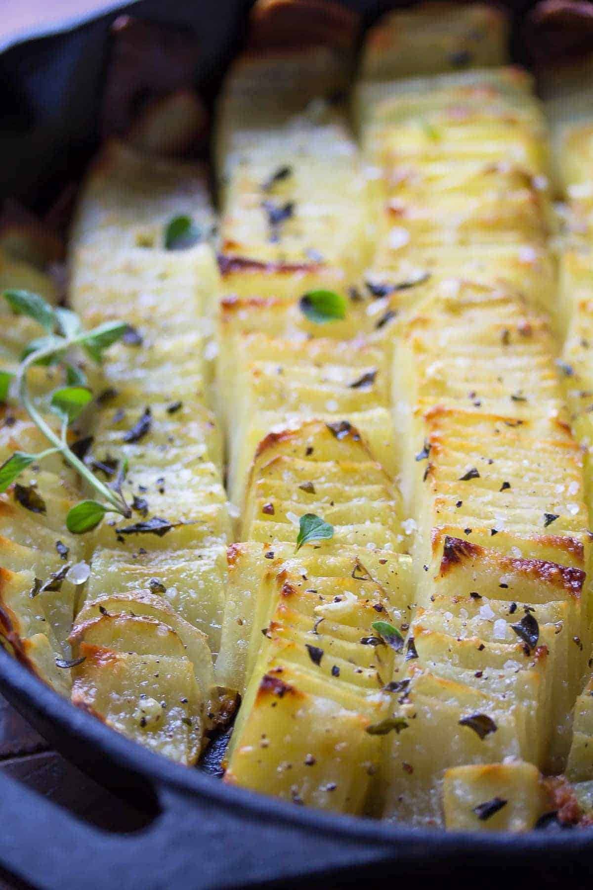 Sea Salt and Oregano Domino Potatoes, an impressive potato side dish recipe that is perfect for the holidays!