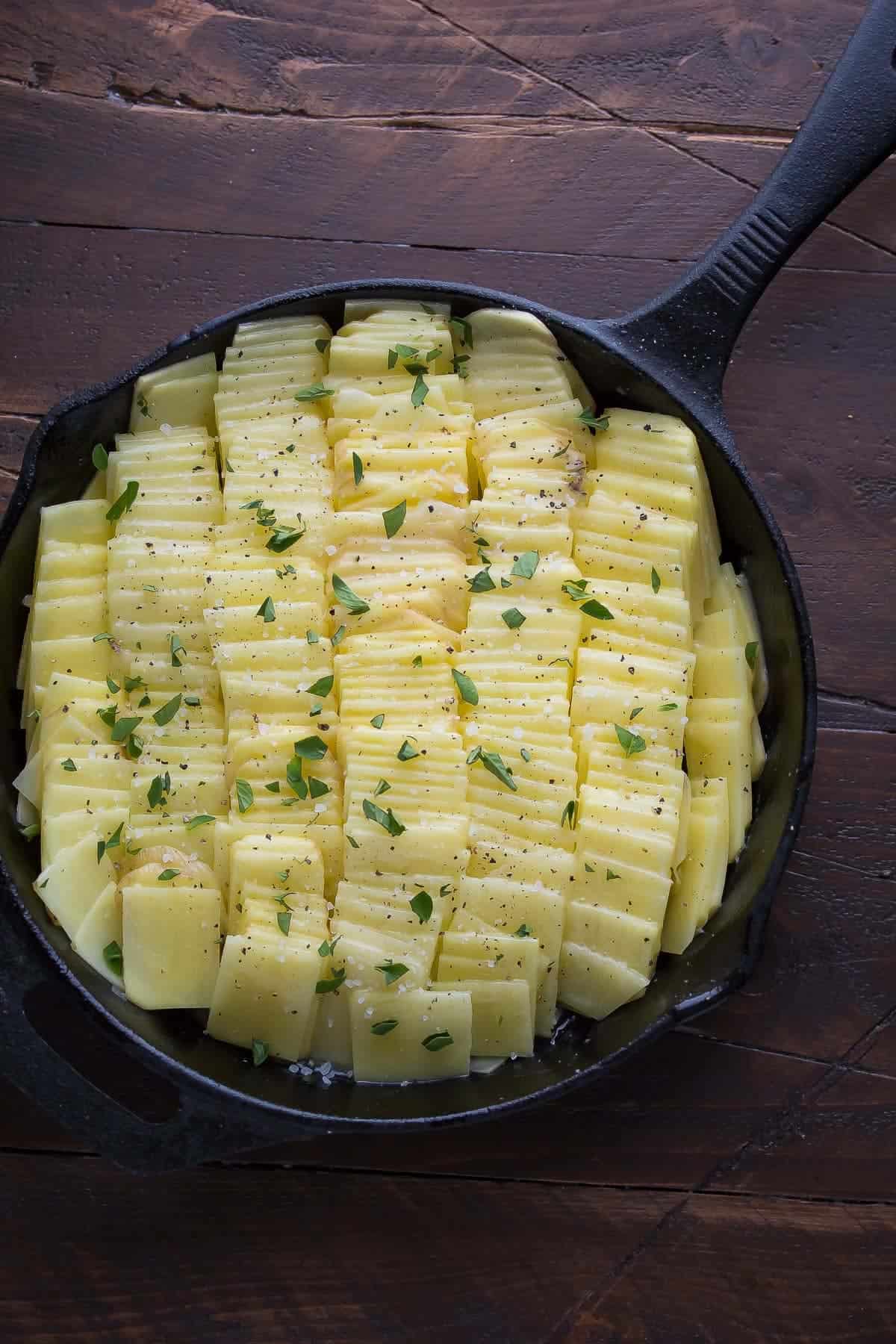 Sea Salt and Oregano Domino Potatoes, an impressive potato side dish recipe that is perfect for the holidays!