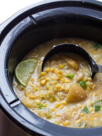 potato corn and jalapeno soup in slow cooker