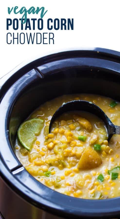 slow cooker potato, corn and jalapeno soup