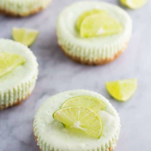 Key Lime Greek Yogurt Cheesecakes