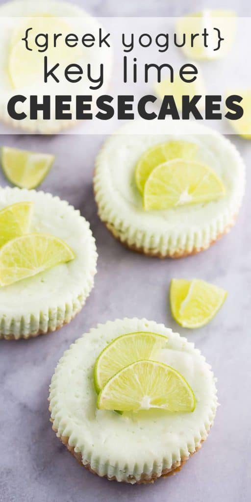 Key Lime Greek Yogurt Cheesecakes