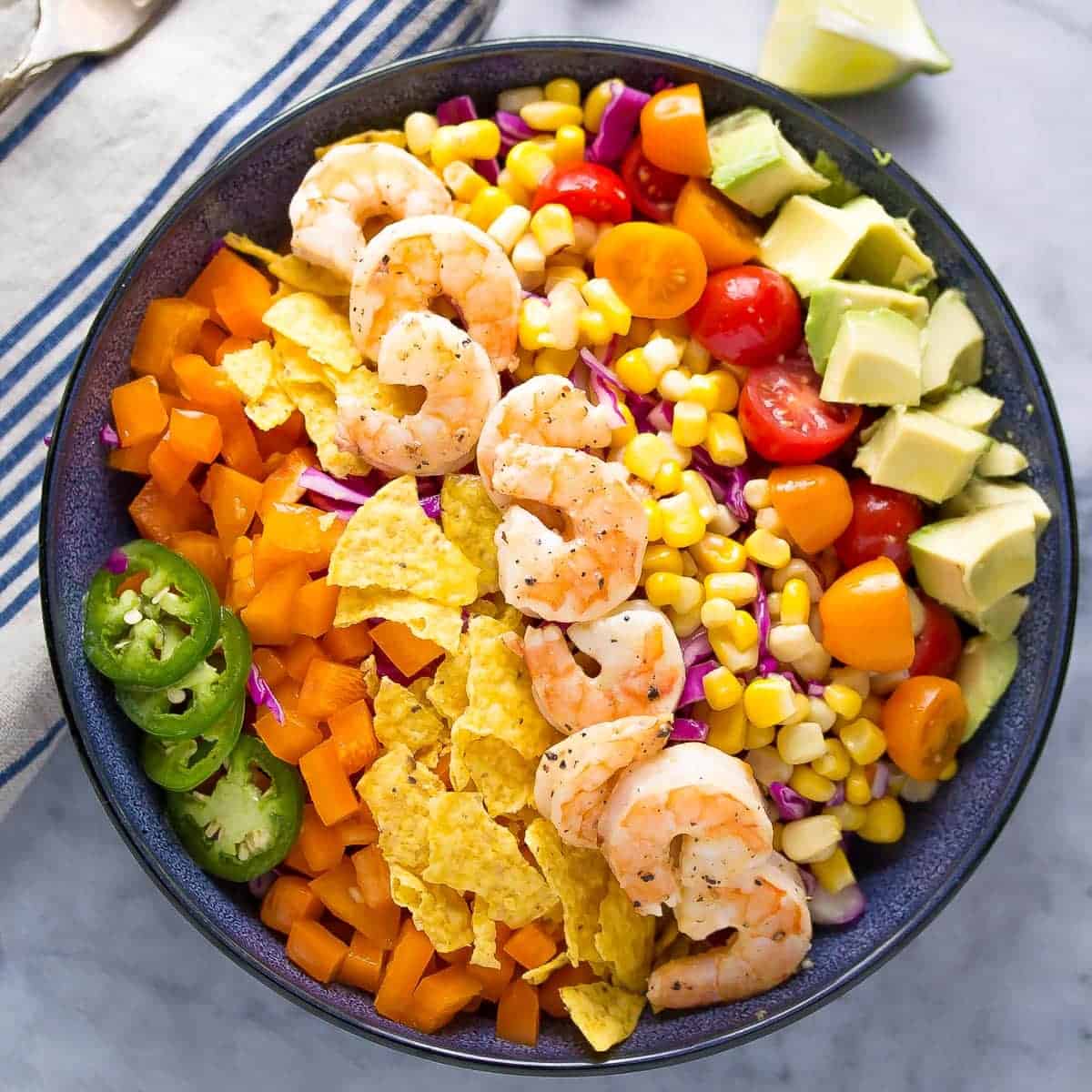 Honey Lime Shirmp Taco Salad