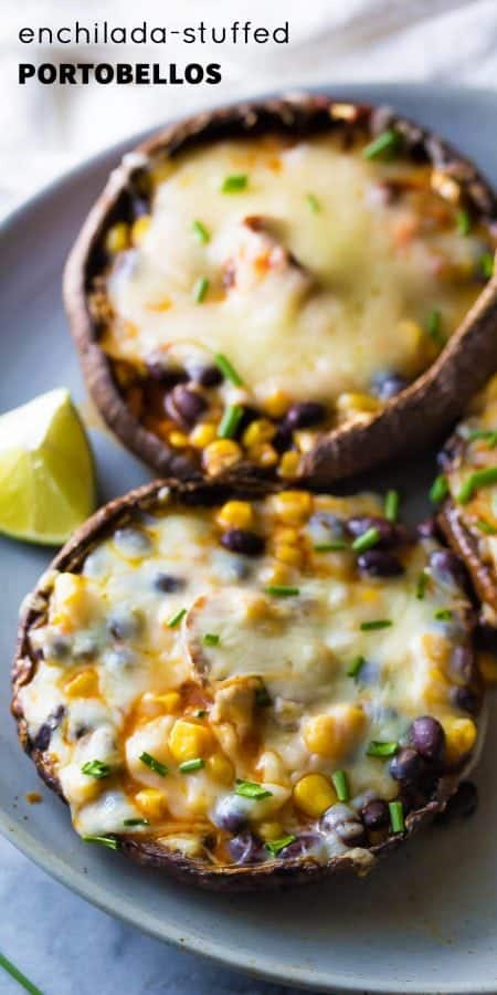 enchilada stuffed grilled portobello mushrooms (+ video)