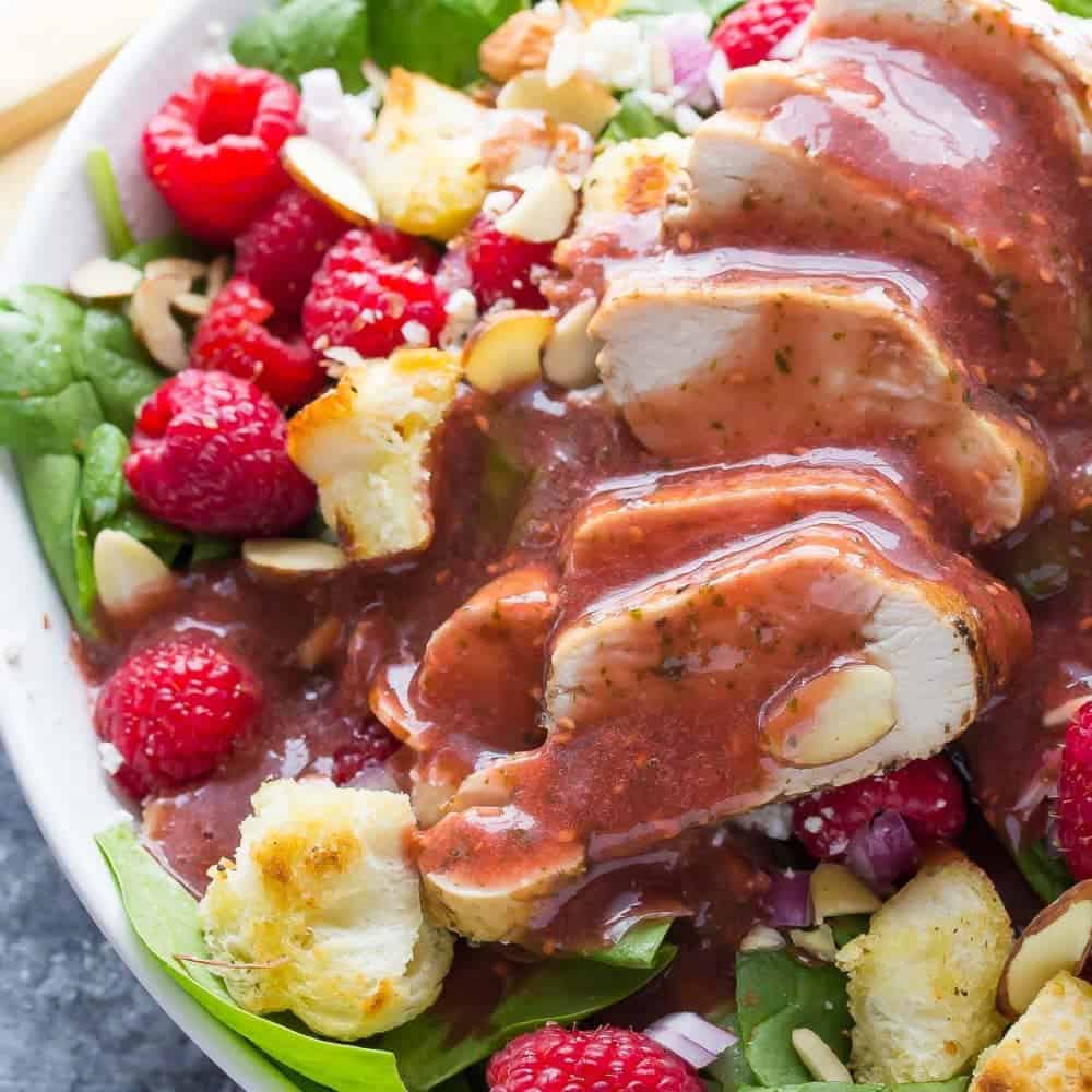Fresh Raspberry Basil Vinaigrette (5 ingredients) | Sweet Peas & Saffron