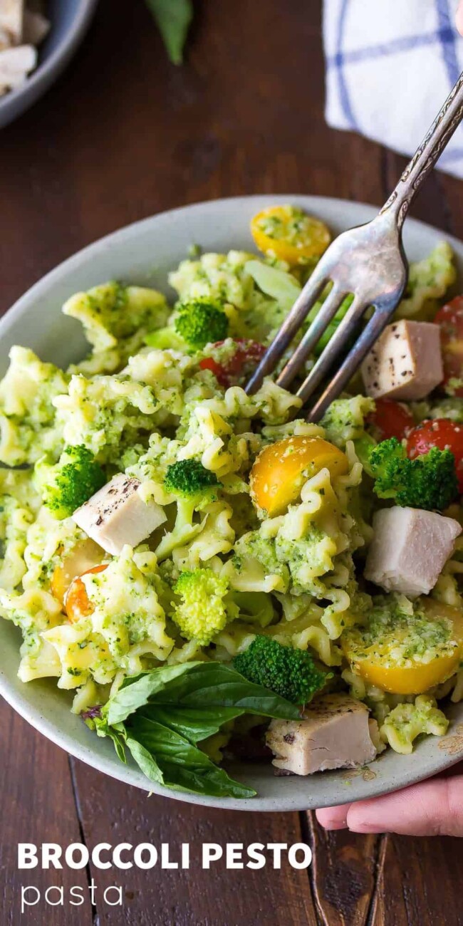Almond Broccoli Pesto Pasta Recipe with Chicken