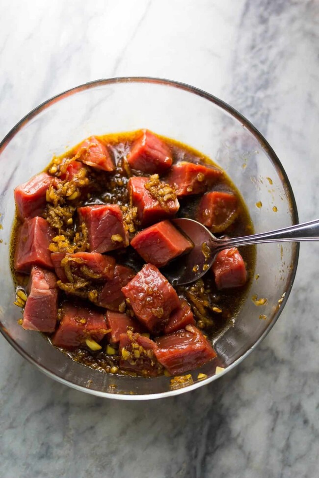 Korean Beef Skewers (Beef Bulgogi) Sweet Peas and Saffron