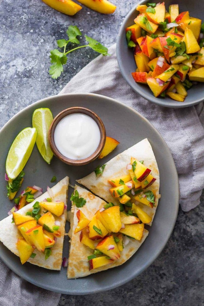 Sweet Chili Chicken Quesadillas Peach Salsa 5327