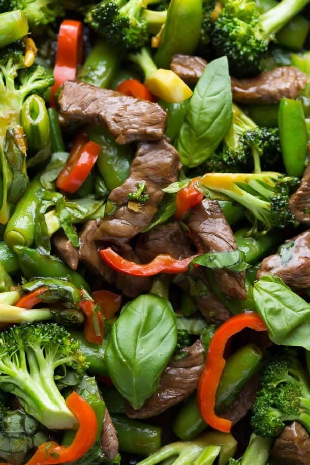 Thai Basil Beef Stir Fry - Sweet Peas and Saffron