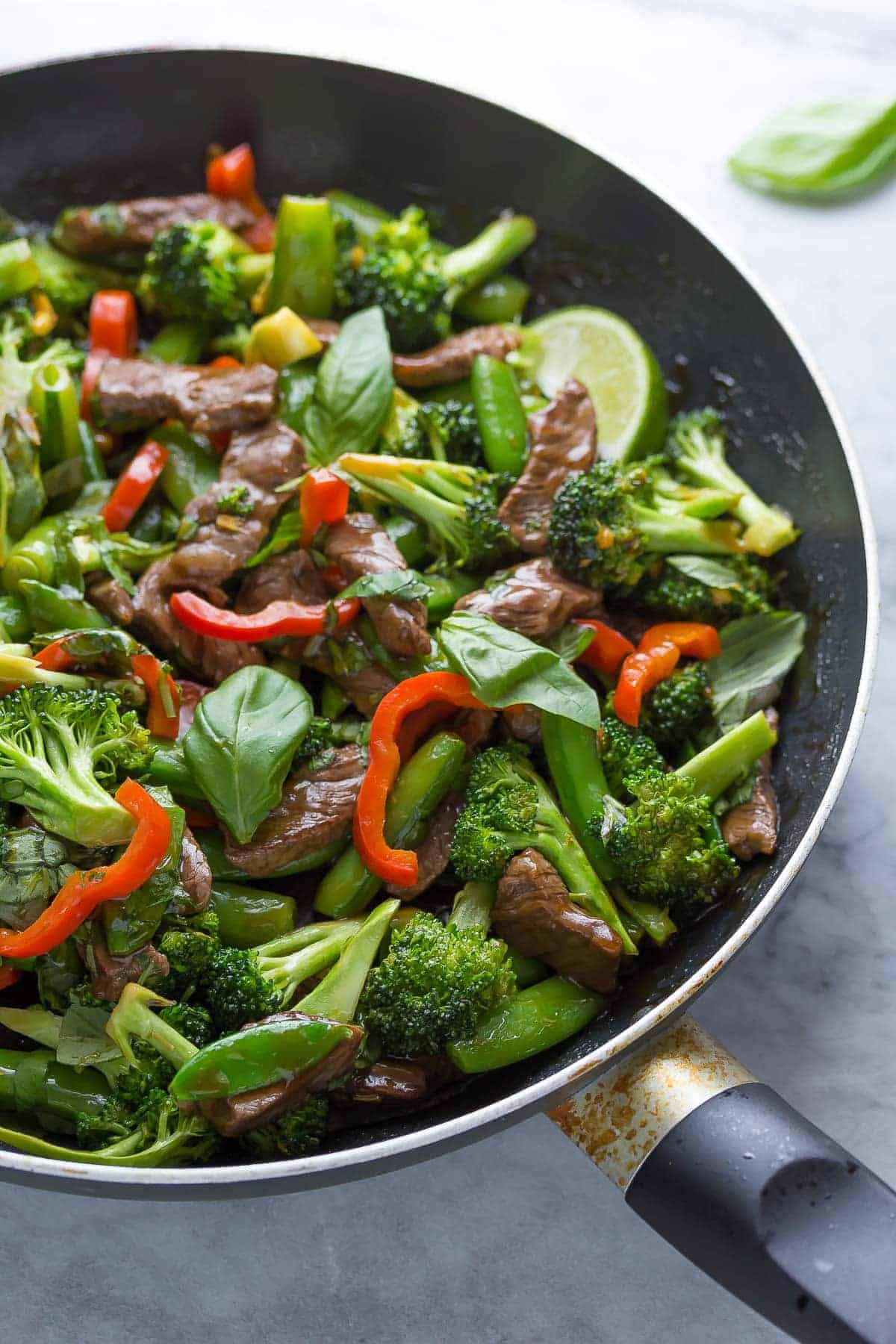 Lime Beef and Basil Stir Fry | Sweet Peas and Saffron