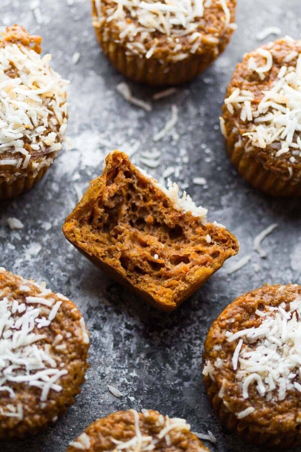 overhead shot of the protein muffins