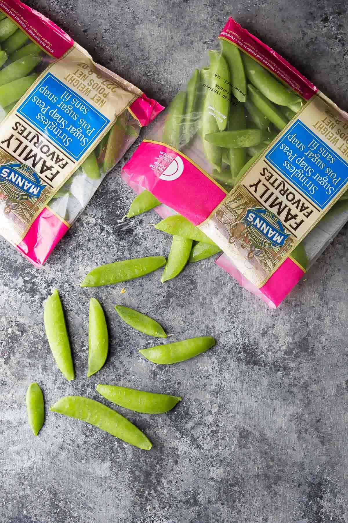 Snap Peas ingredients being prepped