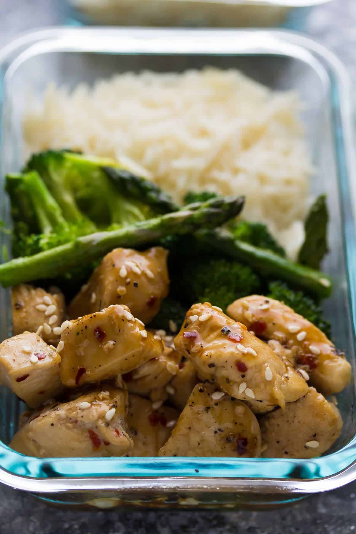 Honey Sesame Chicken Lunch Bowls, an easy healthy meal prep work lunch recipe