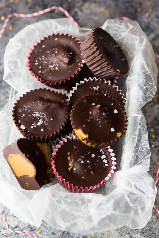 Salted Dark Chocolate Cookie Butter Cups - Sweet Peas and Saffron