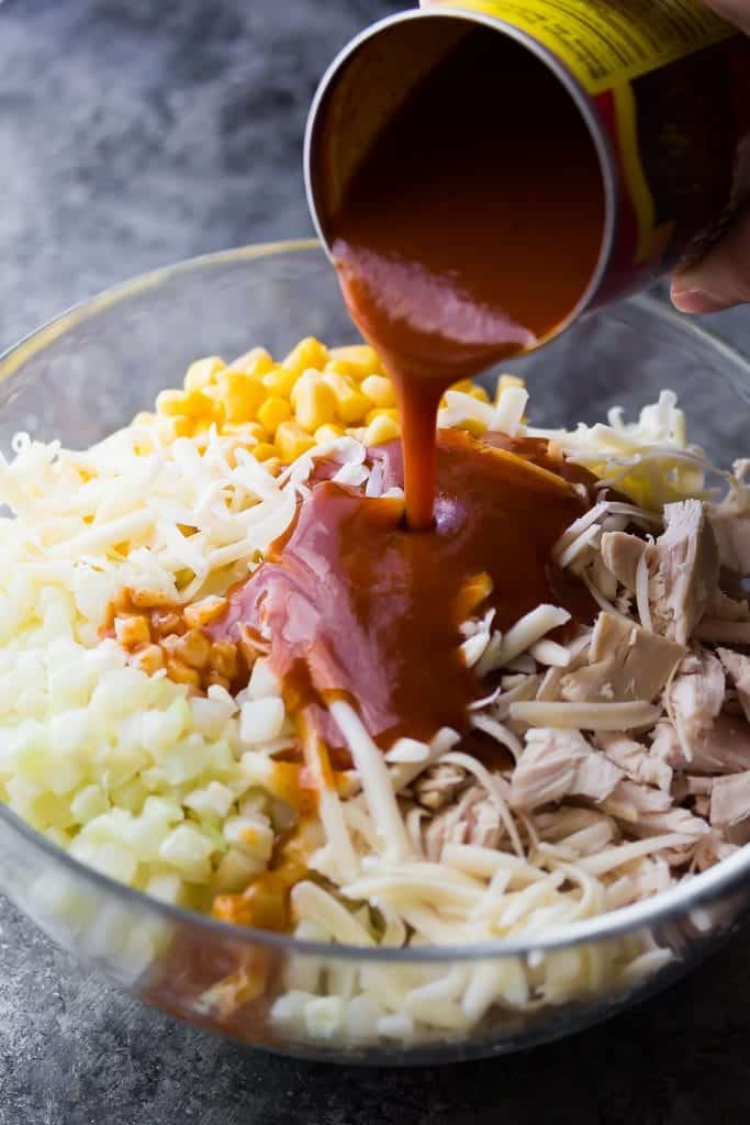 Cauliflower Rice Chicken Enchilada Casserole Sweet Peas and Saffron