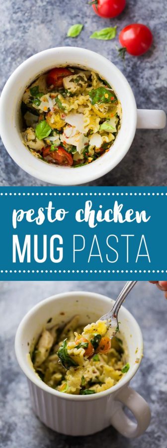 pesto chicken mug pasta (+ video)