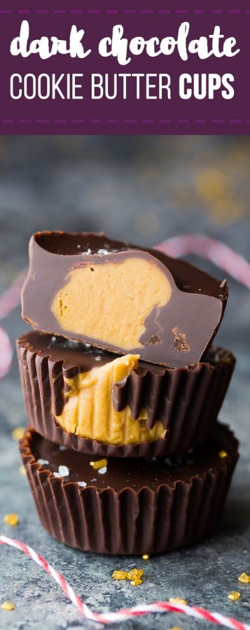salted dark chocolate cookie butter cups