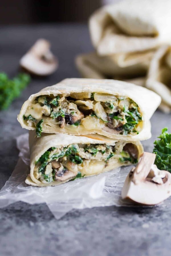 Breakfast Burritos with Kale, Mushrooms and Feta | 13 Back To School Breakfast Recipes For Kids | Homemade Recipes