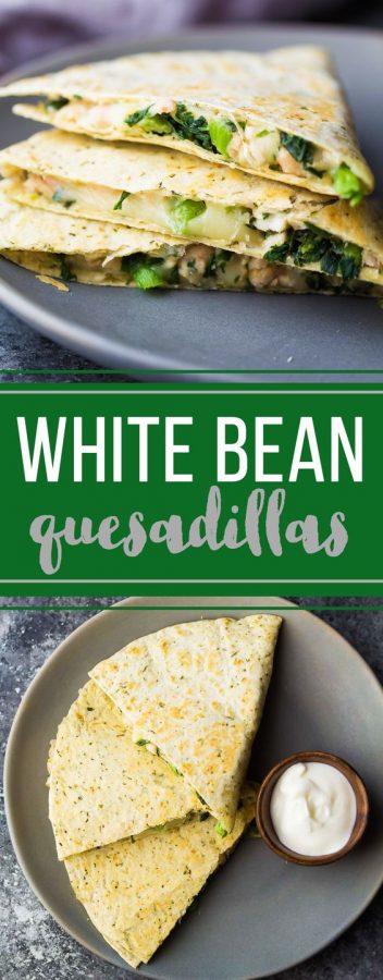 smashed white bean & spinach quesadillas (freezer friendly)