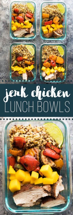 jerk chicken meal prep lunch bowls