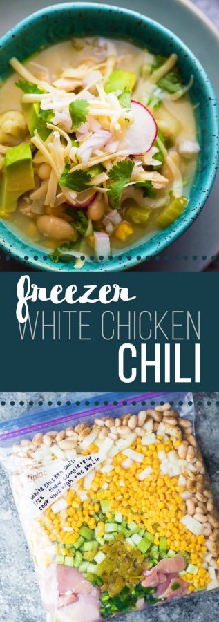 healthy slow cooker white chicken chili (freezer to crock pot)